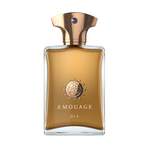 Amouage Dia Man Eau de Parfum – discontinued luxury men’s fragrance in amber-toned glass bottle with gold cap and emblem