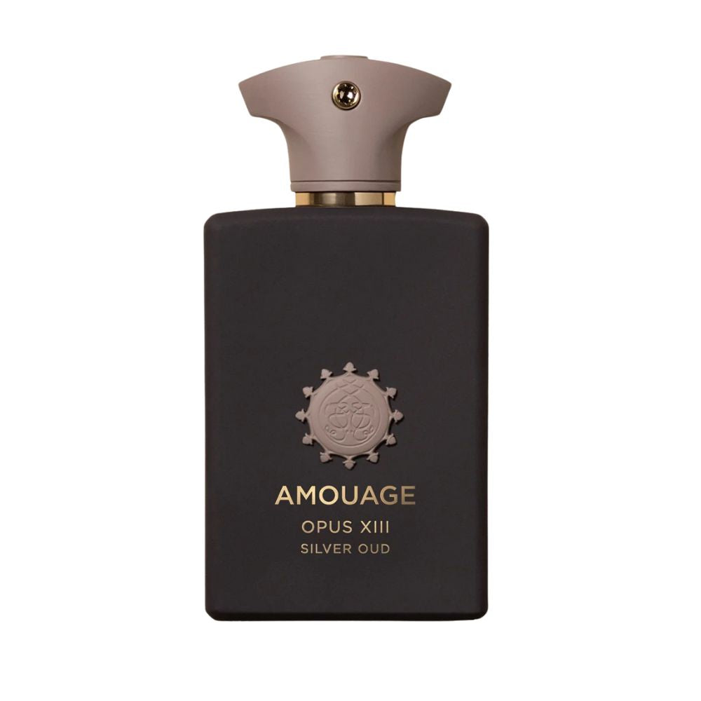 Amouage Opus XIII Silver Oud Eau de Parfum – luxury niche oriental woody fragrance in dark bottle from Library Collection