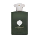 Amouage Purpose Eau de Parfum – luxury niche fragrance in dark green bottle with white cap for men and women