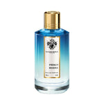 Mancera French Riviera Eau de Parfum – a refreshing unisex fragrance capturing Mediterranean breezes with citrus, white flowers, and marine notes in a blue 120ml bottle.