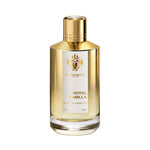 Mancera Royal Vanilla Eau de Parfum – luxurious oriental vanilla fragrance with floral and amber accents, showcased in a 120ml elegant glass bottle featuring a gold cap and refined golden label design.
