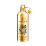 Montale Bengal Oud Eau de Parfum – powerful woody spicy fragrance with oud, leather and citrus notes in 100ml gold bottle featuring a tiger design