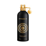 Montale Pure Love Eau de Parfum – warm woody floral fragrance combining rose, sandalwood, and ambergris notes in a luxurious 100ml matte black bottle adorned with an intricate gold mandala design.