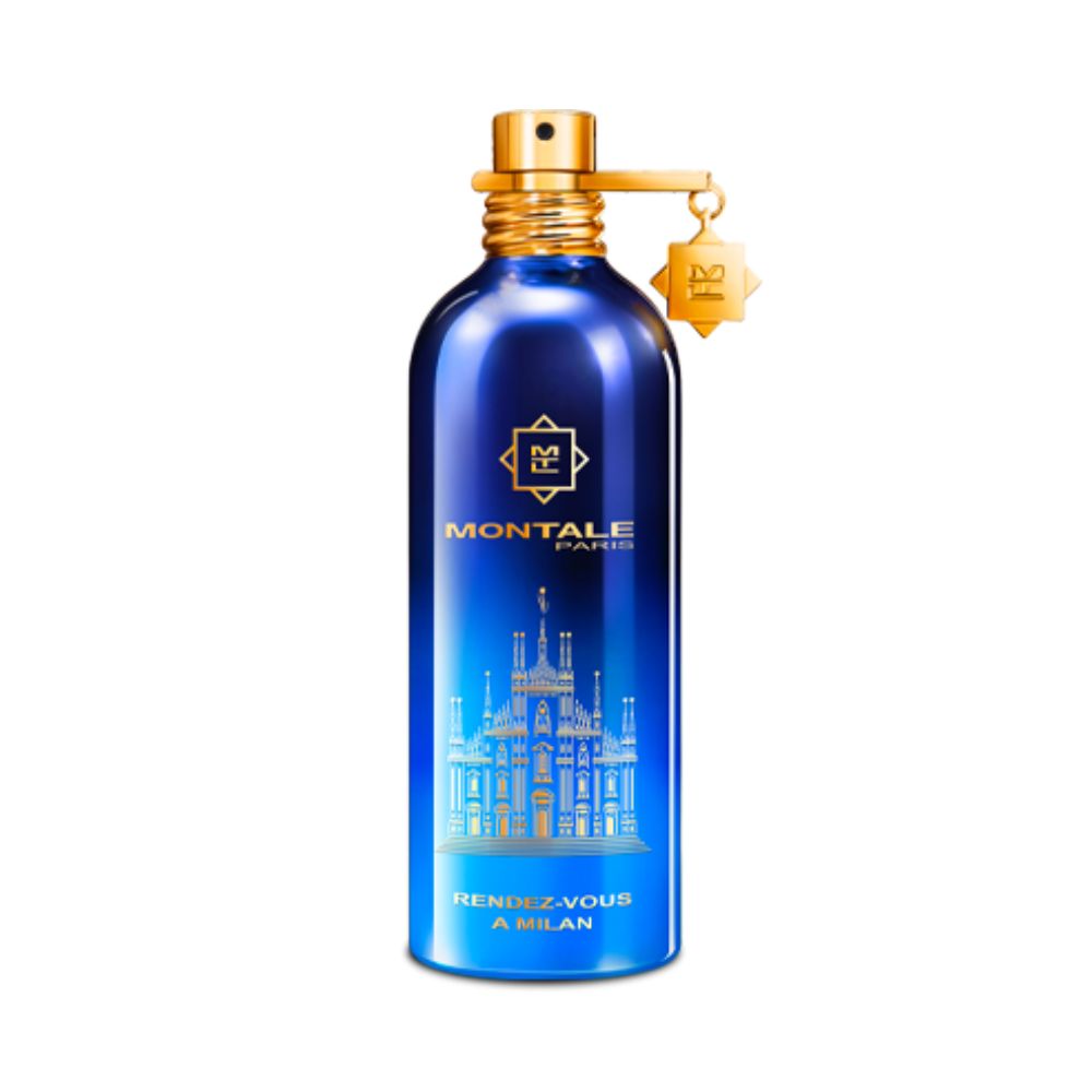 Montale Rendez-Vous à Milan Eau de Parfum – elegant floral fruity niche fragrance in blue metallic bottle with Milan Duomo design