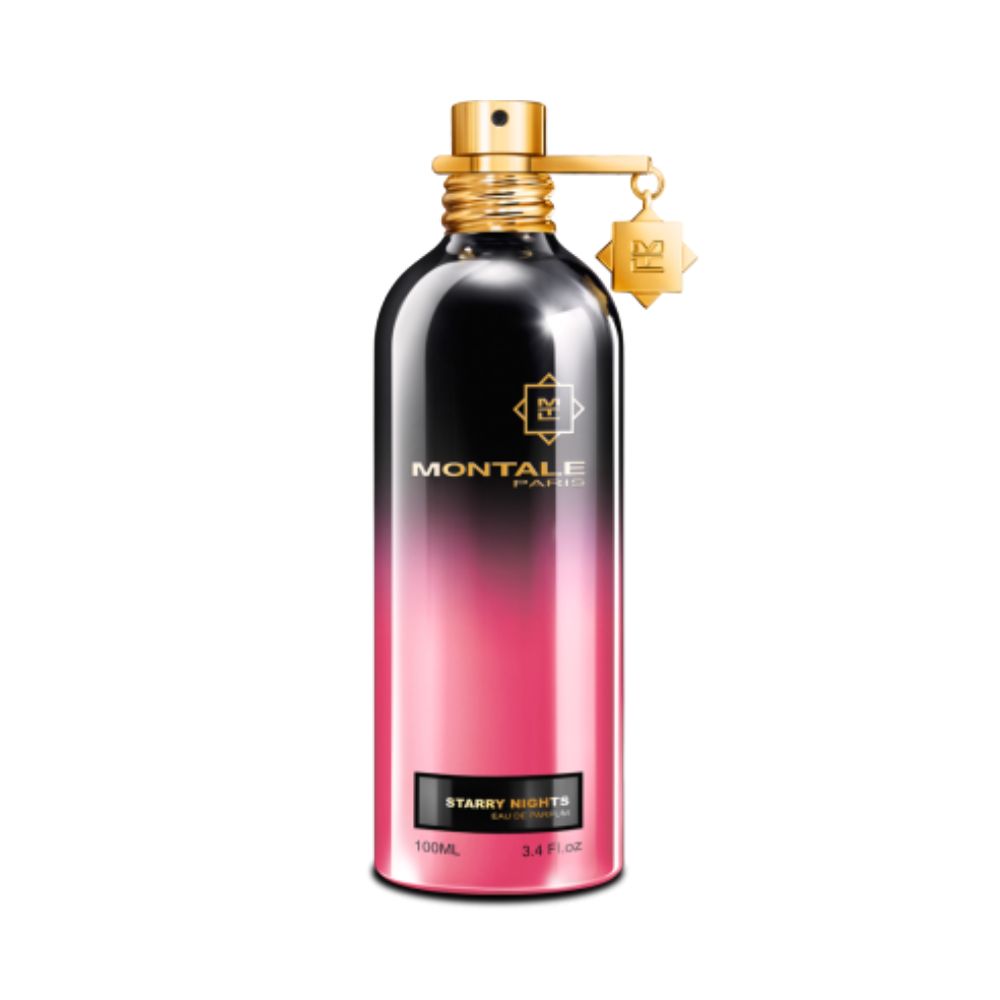 Montale Starry Nights Eau de Parfum – bright citrus floral oriental fragrance in metallic pink-to-black bottle